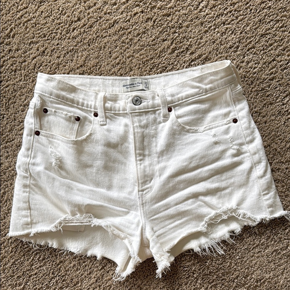 Abercrombie & Fitch White Jean Shorts